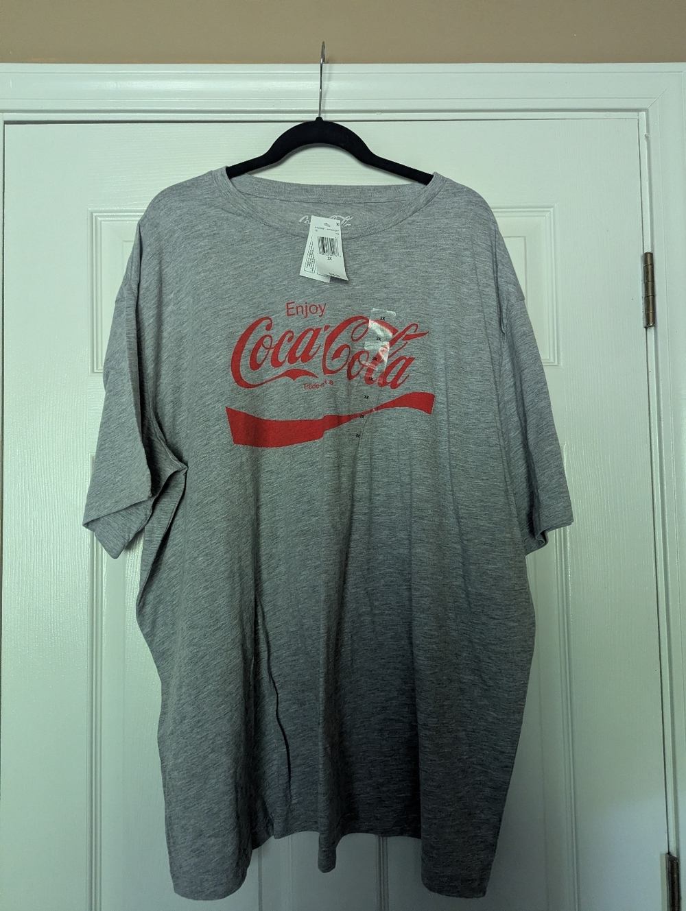 Coca Cola Gray Short Sleeve Tee with Red Logo